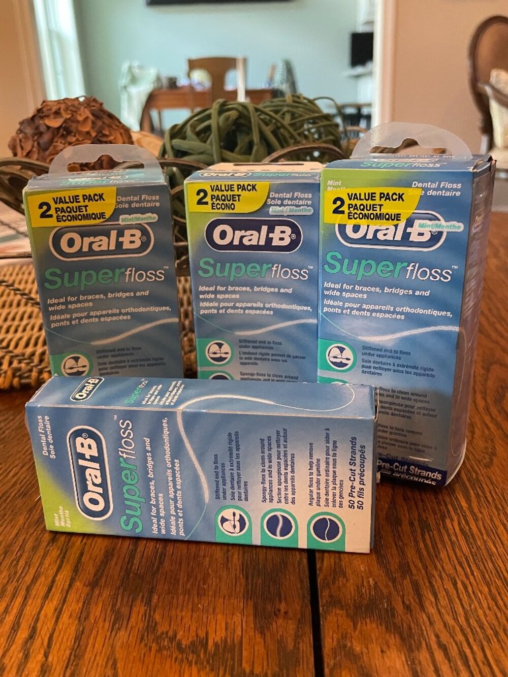 7x 50-count Oral-B Dental Superfloss Mint Flavor for Braces, Bridges, Wide Gaps